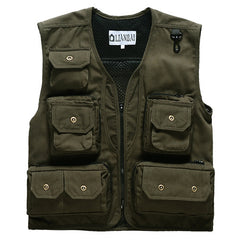 Multi-pocket Men's Canvas Fishing Vest